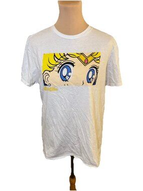 Women's Sailor Moon T-shirt Size M White Graphic Tee